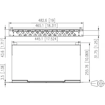 METZ CONNECT spojni patch panel 24xLC-Duplex OM3 1U 19