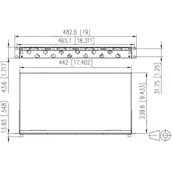 METZ CONNECT spojni patch panel 12x LC-Duplex OM4, 1U, 19 inch montaža u stalak, sivi 1504677512-F