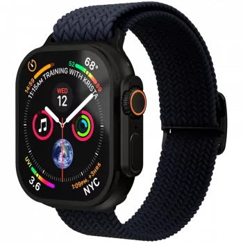 VONMÄHLEN Woven Loop za 44/45/46/49mm Apple Watch, mornarsko crna