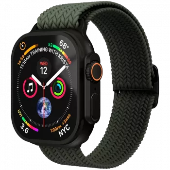 VONMÄHLEN tkani Loop za Apple Watch 40/41/42mm, maslinasto crni