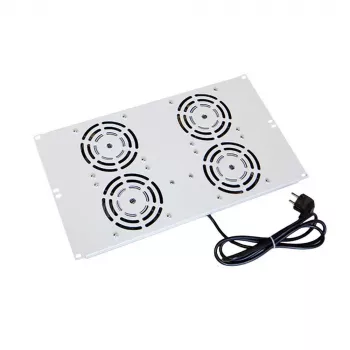 IT-BUDGET krovna ventilacijska jedinica za SRK samostojeće ormare - 4 aktivna ventilatora - 640 m³/h - termostat - prekidač - svijetlosivi 90ITB19SRKXFAN4G