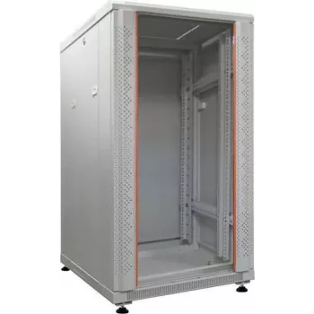 IT-BUDGET 19 inch mrežni ormar SRK - 18U - 600x600 mm - staklena/čelična vrata - montiran - svijetlosivi 99ITB19SRK1866GGNM