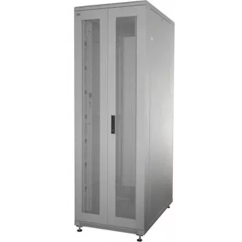 IT-BUDGET 19 inch mrežni ormar SRK kompletan set 42U 600x600mm perforirana dvostruka vrata sprijeda i straga, 4 aktivna ventilatora, PDU, police, predmontiran, svijetlosivi 99ITB19SRK4266DTGM