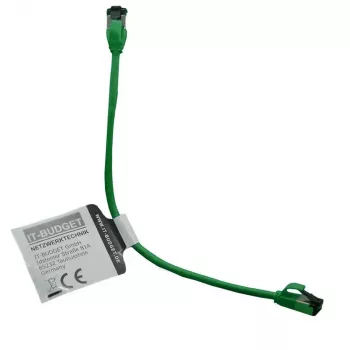 IT-BUDGET Cat.8.1 Slim patch kabel, S/FTP, 40 Gbps, 2000 MHz, zeleni, 0,15 m 90ITBSLIM81PK015GR