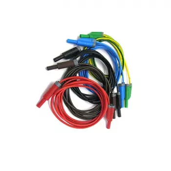 HT INSTRUMENTS KIT TLS-5 set sigurnosnih mjernih vodova, 5 vodova, 2 m, 4mm zaštićeni bananski utikači, CAT IV 600V / CAT III 1000V, 16 A, silikon, crveni/crni/plavi/zeleni/žuti 2008250