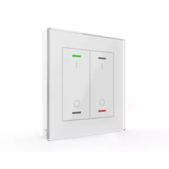 MDT BE-GTL2TW.B1 Glass Push Button II Light 2-fold RGBW with Temperature Sensor White