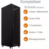 IT-BUDGET 19 inch mrežni ormar SRK kompletan set - 42U - 600x800 mm - staklena/čelična vrata - 4 aktivna ventilatora - PDU - police - predmontiran - crni (99ITB19SRK4268GSM)