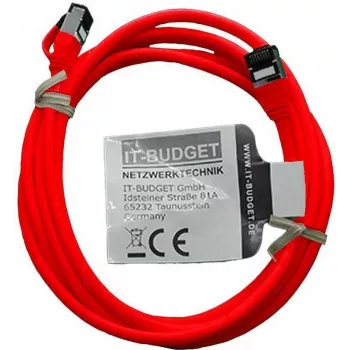 IT-BUDGET Full Copper Premium patch kabel – Slim AWG 28 – Cat.8.1 – 2000 MHz – halogen-free – PoE+ – 40 Gbit – crveni – 3 m (90ITBSLIM81PK3R)
