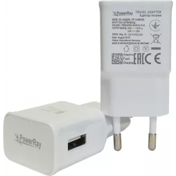 PowerRay punjač PR-TA20EWE, EU specifikacija 2-pinski s CE, 2000mAH, bijeli, bulk (PR-TA20EWE)