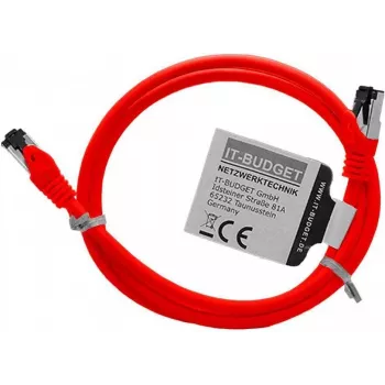 IT-BUDGET Premium patch kabel od punog bakra - Flex AWG 26 - Cat.8.1 - 2000 MHz - bez halogena - PoE+ - 40 Gbit/s - crveni - 1,5 m 90ITBFLEX81PK15R