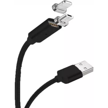 CYOO magnetski USB kabel za punjenje i prijenos podataka – 2-u-1 Micro USB & Lightning na USB – 1m – crni