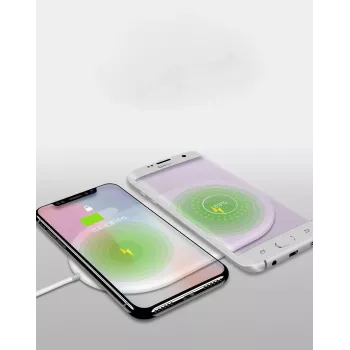 CYOO CY120899 mini dvostruki bežični punjač za mobitel - bijeli - Qi standard