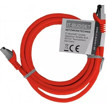 IT-BUDGET patch kabel od punog bakra Premium - Flex AWG 26 - Cat.8.1 - 2000 MHz - bez halogena - PoE+ - 40Gbit - crveni - 2 m 90ITBFLEX81PK2R