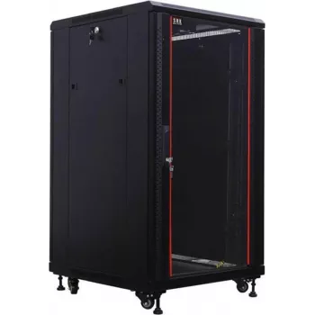 IT-BUDGET 19 inch mrežni ormar SRK - 18U - 600x800 mm - staklena/čelična vrata - Flatpack - crni (90ITB19SRK1868GSN)