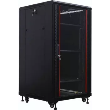 IT-BUDGET 19 inch mrežni ormar SRK - 22U - 600x800 mm - staklena/čelična vrata - Flatpack - crni (90ITB19SRK2268GSN)