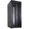 IT-BUDGET 19-Inch Server Rack Cabinet Complete Set, 42U, 800x1000 mm, Perforated Double Doors Front & Rear, 4 Active Fans, PDU, Shelves, Flatpack, Black 90ITB19SRK42810DTS