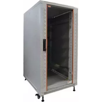 IT-BUDGET 19 inch mrežni ormar SRK - 22U - 600x800 mm - staklena/masivna vrata - Flatpack - svijetlosivi 90ITB19SRK2268GGN
