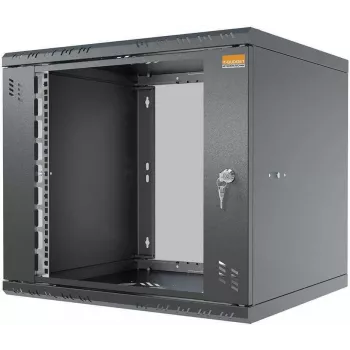 IT-BUDGET 19 inch zidno kućište TAUNUS 9U dubina 450mm staklena vrata zaključavajuća crna (90ITB19945GS)