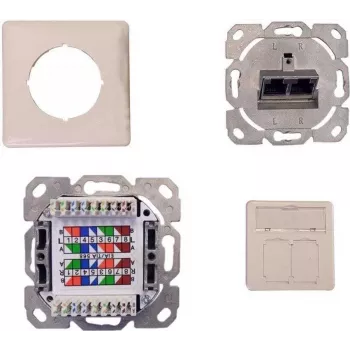 IT-BUDGET SPAR-PACK 10x Cat.6A 2-Port RJ45 mrežna utičnica, horizontalni ulaz kabela, PoE+, čisto bijela ZAA90ITBDDRW