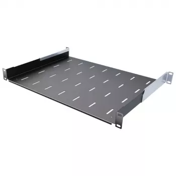 IT-BUDGET 19 inch polica za rack / ladica za uređaje - nosivost 40 kg - dubina 350 mm - montaža s promjenjivom dubinom - crna (90ITB19FB350S)