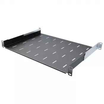 IT-BUDGET 19 inch polica za rack / ladica za uređaje - nosivost 40 kg - dubina 350 mm - montaža s promjenjivom dubinom - crna (90ITB19FB350S)