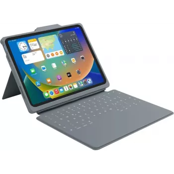 B2Bworkplace Smart Rugged zaštitna futrola s tipkovnicom i Smart Connector za iPad 11 (2025) i 10.9 (2022), siva/prozirna, QWERTZ