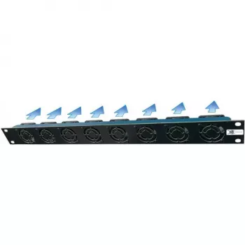 Liebernetz 19 inch 1U Rack Fan Unit, Horizontal Intake, 95 m³/h, 12V DC, 34 dB, Black (90LN19LUE1HE8B)