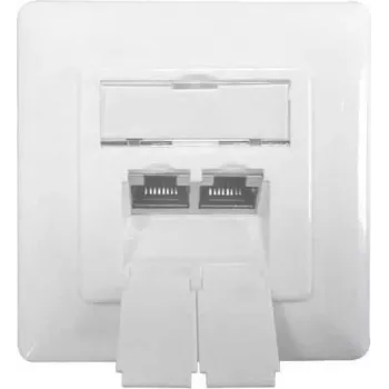 IT-BUDGET mrežna podatkovna utičnica 2x RJ45 utičnica Cat.6A oklopljena, svijetlo bijela, ugrađna, horizontalna, PoE+ 90ITBDDSW