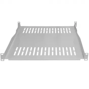IT-BUDGET 19 inch fiksna polica za rack / polica za uređaje - nosivost 80 kg, dubina 550 mm, montaža s promjenjivom dubinom, svijetlosiva (90ITB19FBX550G)