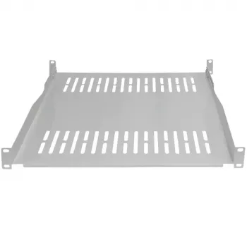 IT-BUDGET 19 inch fiksna polica za rack / polica za uređaje - nosivost 80 kg, dubina 550 mm, montaža s promjenjivom dubinom, svijetlosiva (90ITB19FBX550G)