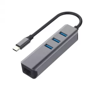 EXSYS EX-1133-N-3 USB 3.2 Gen 1 hub s 3x USB-A priključka i Gigabit Ethernet (USB-C)