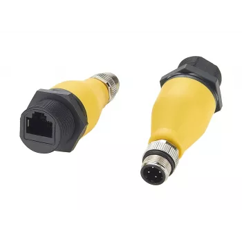 EXSYS EX-49524 Industrial M12 D-Code 4-Pin Male to RJ45 Female Adapter, IP67, Fast Ethernet
