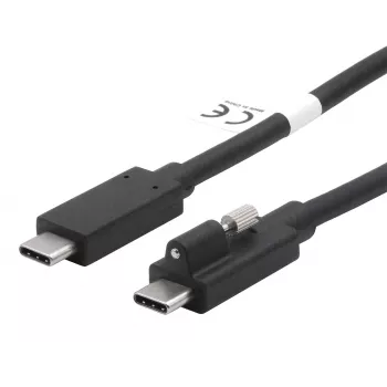 EXSYS EX-K1595V-2.0 USB-C na USB-C kabel, 2m, crni, vijčani zatvarač