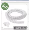 Quadrios 25CA743 Expandable Braided Cable Sleeve, PET, White, 3 m, 10 mm max bundle
