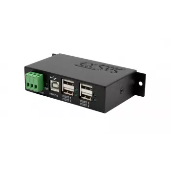 EXSYS EX-1594HMS USB 2.0 4-portni industrijski hub s kompletom za DIN tračnicu