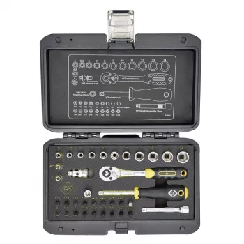C.K Tools T4660 36-dijelni metrički set nasadnih ključeva s 1/4 inch pogonom, 72-zubna čegrtaljka i bitovi