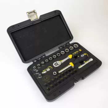 C.K Tools T4660 36-dijelni metrički set nasadnih ključeva s 1/4 inch pogonom, 72-zubna čegrtaljka i bitovi