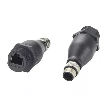 EXSYS EX-49504 M12 A-Code 8-Pin Male to RJ45 Female Industrial Ethernet Adapter, IP67
