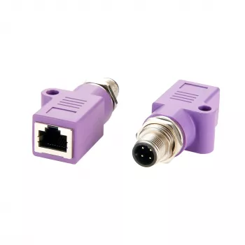 EXSYS EX-49520 M12 D-Code 4-Pin utikač na RJ45 utičnicu oklopljeni industrijski Ethernet adapter
