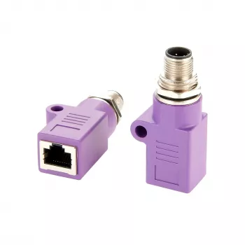 EXSYS EX-49520 M12 D-Code 4-Pin utikač na RJ45 utičnicu oklopljeni industrijski Ethernet adapter