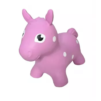 Gerardo's Toys ružičasti konj za skakanje – igračka za skakanje za djecu, izdržljiv PVC, nosivost 50 kg, visina sjedala 28 cm, CE i EN71 certificirano