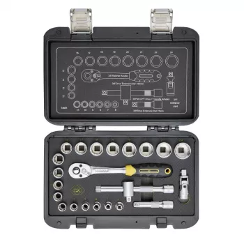 C.K Tools set nasadnih ključeva s preklopnom račvom, metrički, 23 dijela, 3/8 inch (T4661)