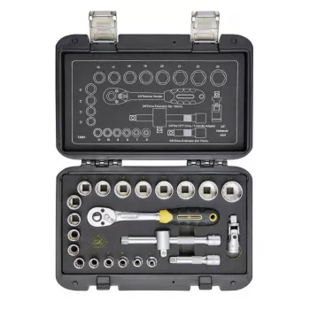 C.K Tools set nasadnih ključeva s preklopnom račvom, metrički, 23 dijela, 3/8 inch (T4661)