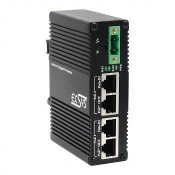 EXSYS 2-portni PoE++ 10 Gigabit injektor 90W, -40°C do +80°C (EX-60350)