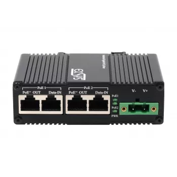 EXSYS 2-portni PoE++ 10 Gigabit injektor 90W, -40°C do +80°C (EX-60350)
