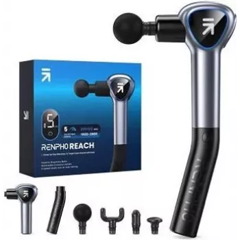 Renpho Reach Mini Massage Gun R-C007 Grey - Percussion Massager with Extension Handle