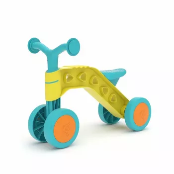 Chillafish Itsibitsi bicikl bez pedala na 4 kotača za malu djecu, žuto-svijetloplavi, 1-3 godine