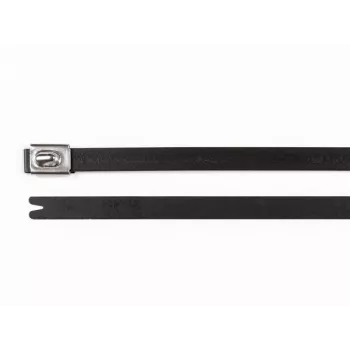HellermannTyton MBT14HFC-SS316/SP-BK čelične vezice, 362mm x 7,9mm, crne poliesterski obložene, kuglična kopča, 1 komad 111-00295