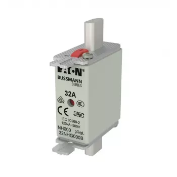 Eaton 32NHG000B NH uložak osigurača s mehaničkim pokazivačem, 32 A, 500 V AC, veličina 000, gG, 3 kom.