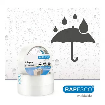 Rapesco 1808 Transparent Adhesive Tape 25.5 mm x 66 m, 8 Rolls